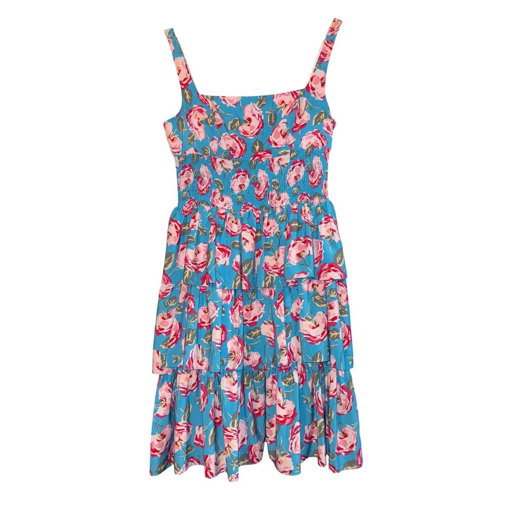 Besty Johnson Tiered Floral Dress Women's 6 Smocked Summer Wedding Event Prom